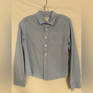 Cat & Jack L 12/14 Blue button up shirt. Like new work once on set